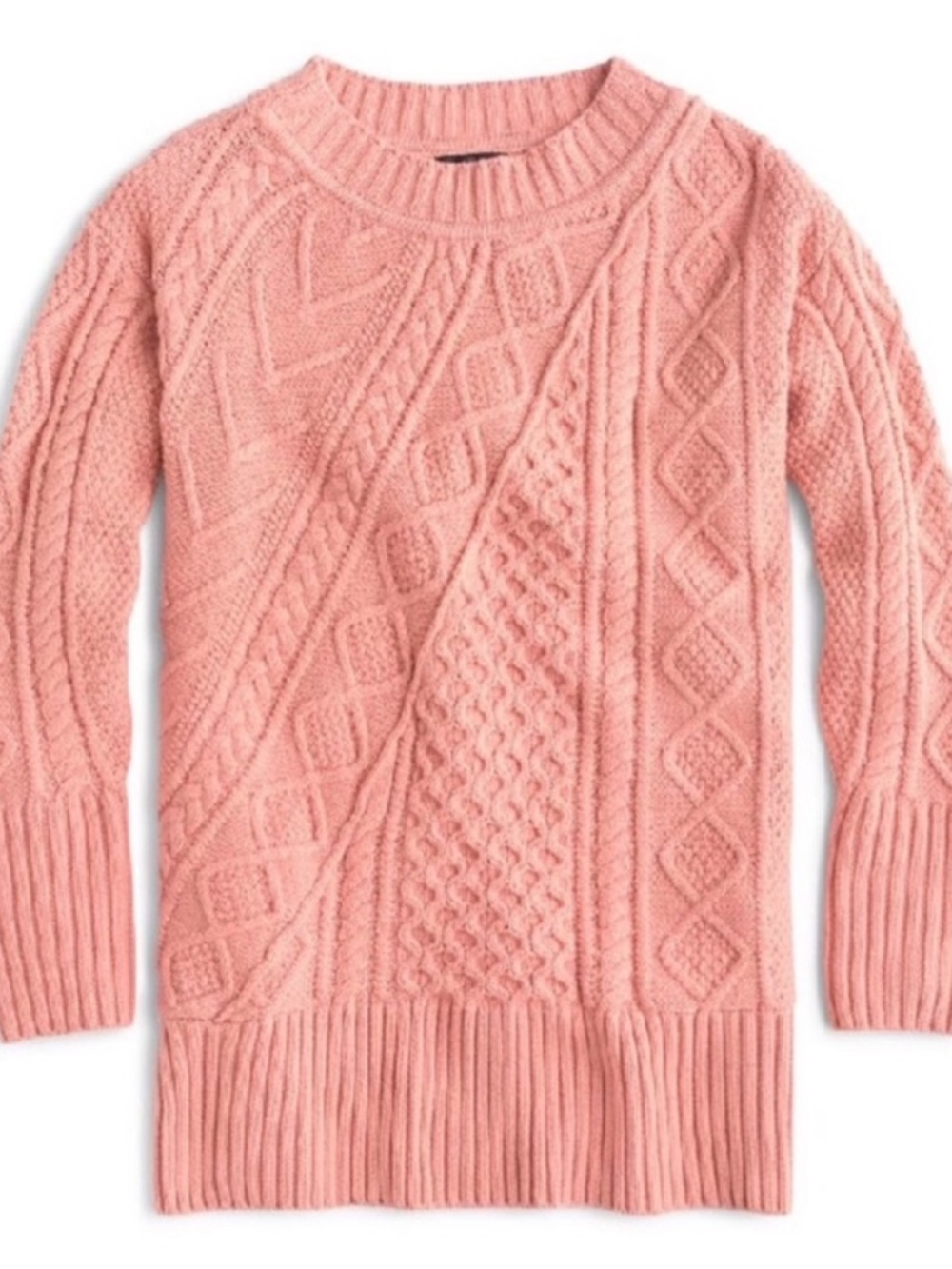 J.Crew Patchwork Cable Knit Sweater